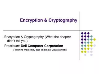 Encryption &amp; Cryptography
