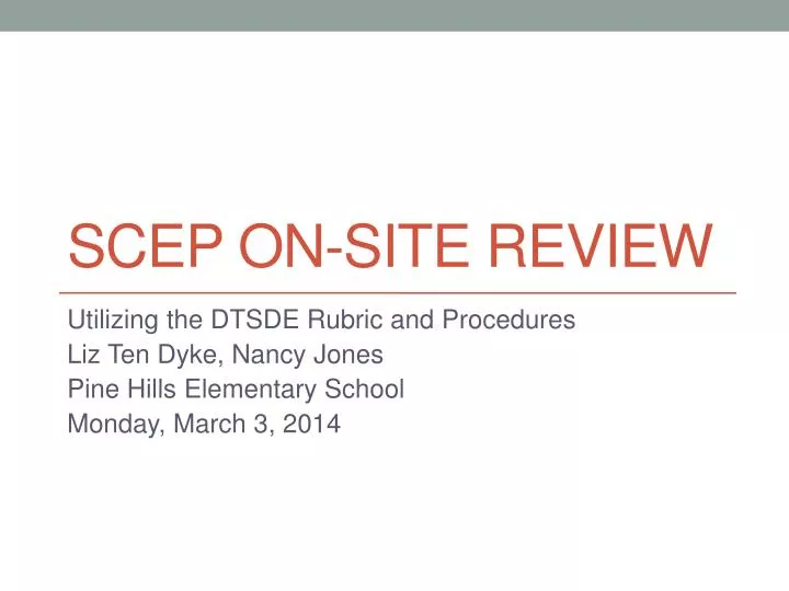 scep on site review