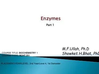 Enzymes Part 1