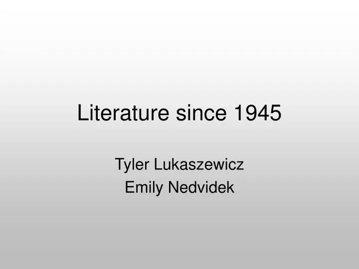 literature since 1945