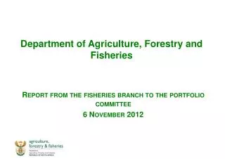 Department of Agriculture, Forestry and Fisheries