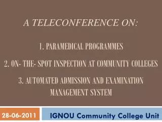 IGNOU Community College Unit