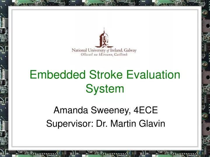 embedded stroke evaluation system