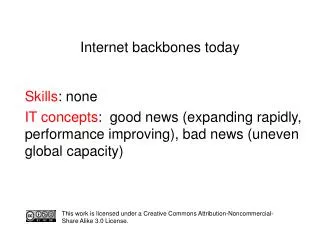 Internet backbones today