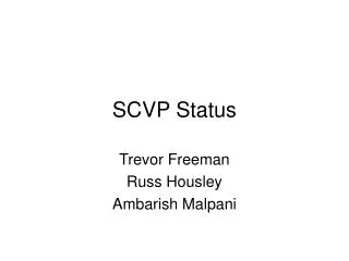 SCVP Status