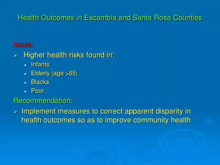 health outcomes in escambia and santa rosa counties