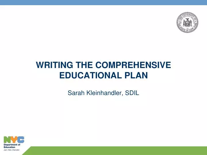 writing the comprehensive educational plan