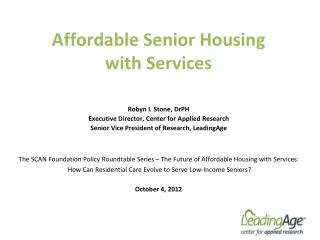 Affordable Senior Housing with Services