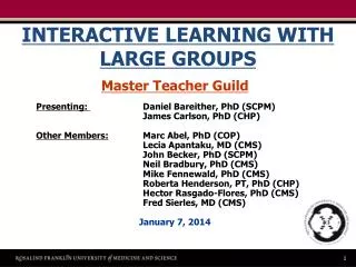 INTERACTIVE LEARNING WITH LARGE GROUPS