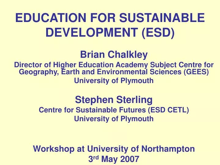 education for sustainable development esd