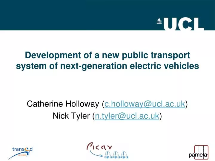development of a new public transport system of next generation electric vehicles