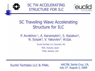 SC TW ACCELERATING STRUCTURE FOR ILC
