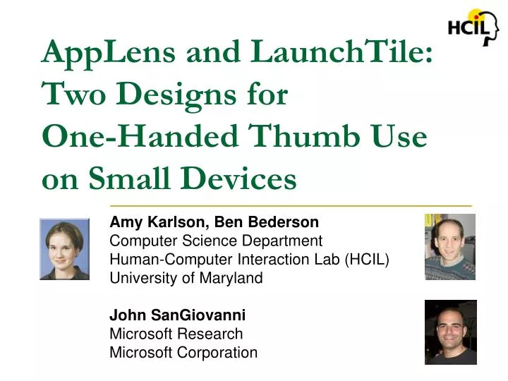 applens and launchtile two designs for one handed thumb use on small devices