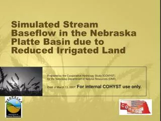 Simulated Stream Baseflow in the Nebraska Platte Basin due to Reduced Irrigated Land