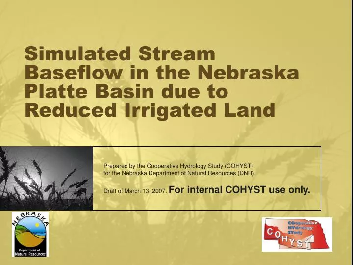 simulated stream baseflow in the nebraska platte basin due to reduced irrigated land