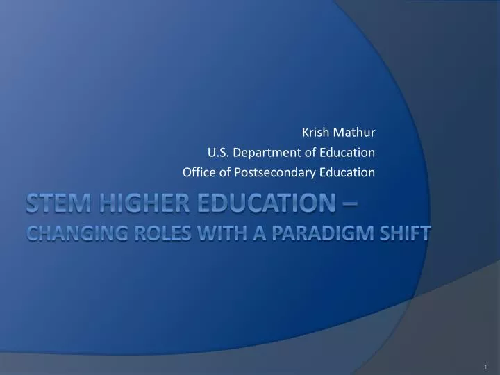 krish mathur u s department of education office of postsecondary education