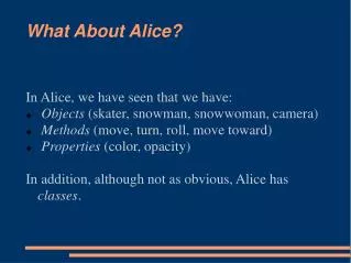 What About Alice?