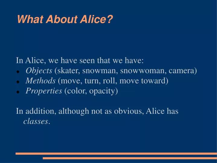 what about alice