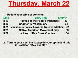 Thursday, March 22