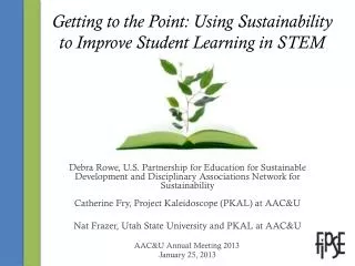 Getting to the Point: Using Sustainability to Improve Student Learning in STEM