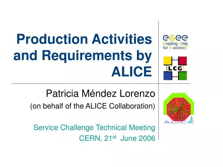 production activities and requirements by alice