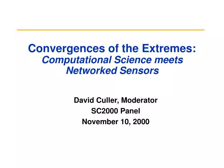 convergences of the extremes computational science meets networked sensors