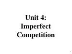 Unit 4: Imperfect Competition - slide 1