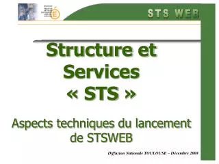 Structure et Services « STS » Aspects techniques du lancement de STSWEB