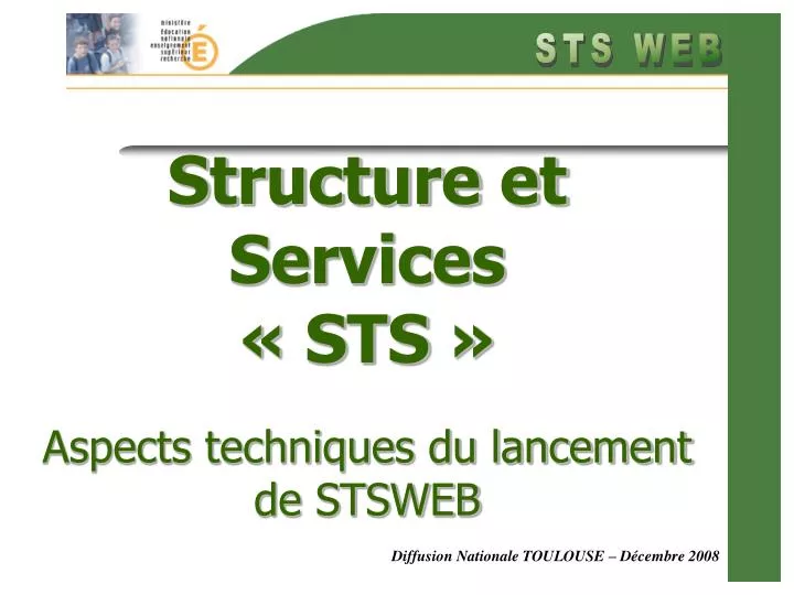 structure et services sts aspects techniques du lancement de stsweb