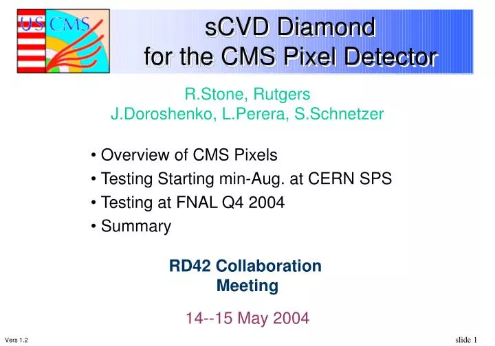 scvd diamond for the cms pixel detector