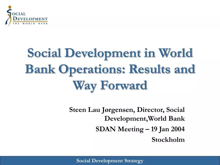social development in world bank operations results and way forward