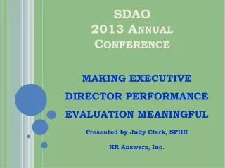 SDAO 2013 Annual Conference