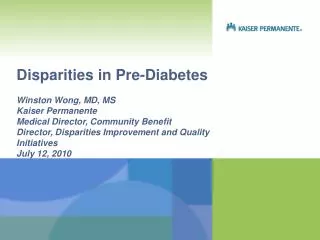 Disparities in Pre-Diabetes
