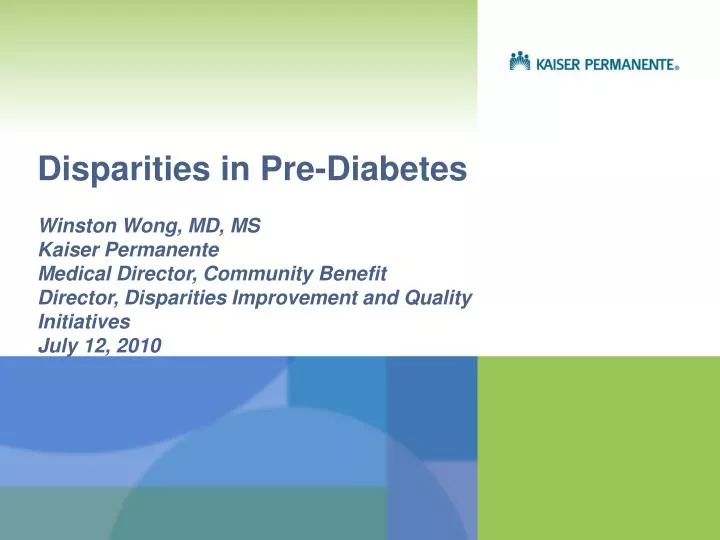 disparities in pre diabetes