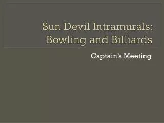 Sun Devil Intramurals: Bowling and Billiards