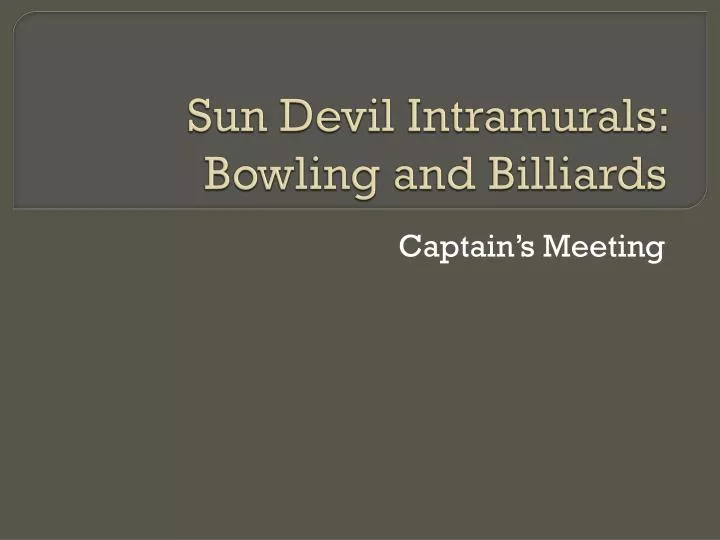 sun devil intramurals bowling and billiards