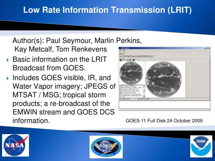 low rate information transmission lrit