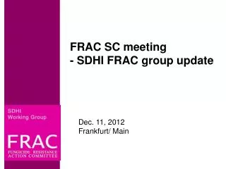 FRAC SC meeting - SDHI FRAC group update