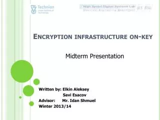 Encryption infrastructure on-key