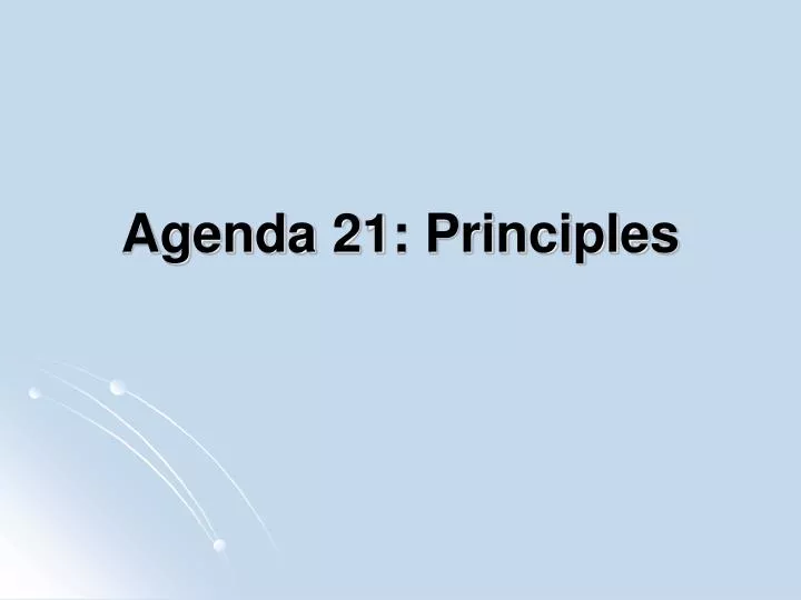 agenda 21 principles