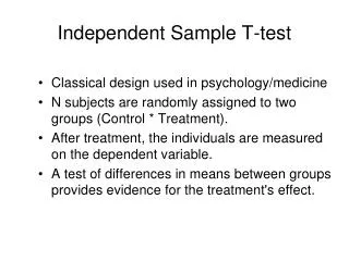 Independent Sample T-test