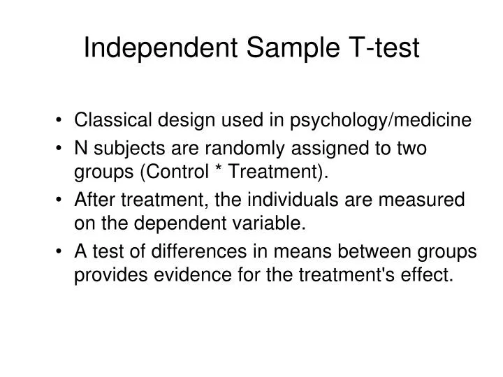 independent sample t test