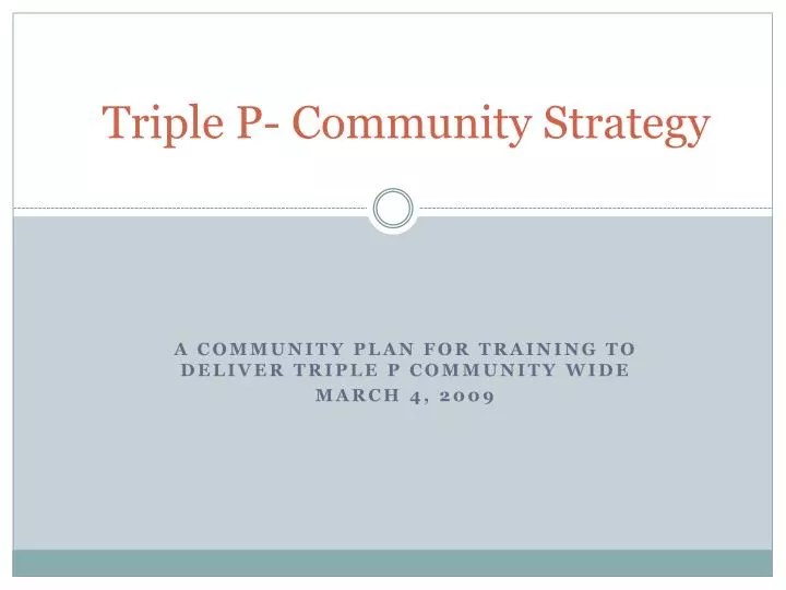 triple p community strategy