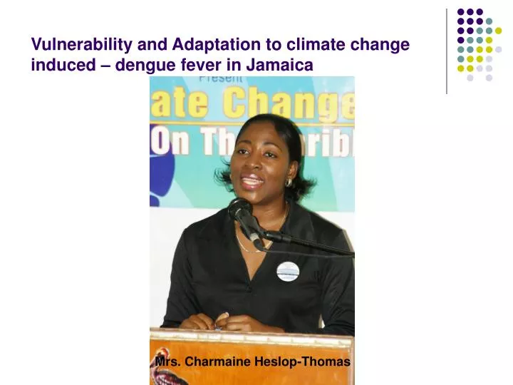 vulnerability and adaptation to climate change induced dengue fever in jamaica