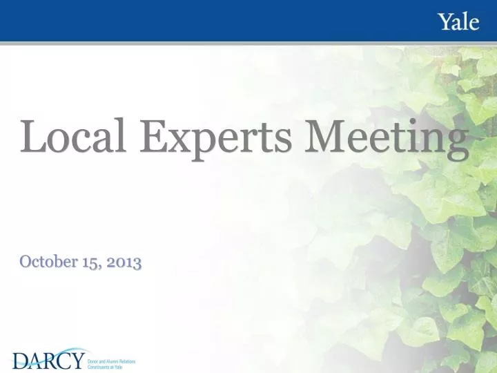 local experts meeting