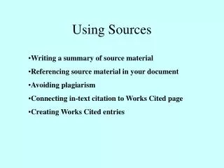 Using Sources