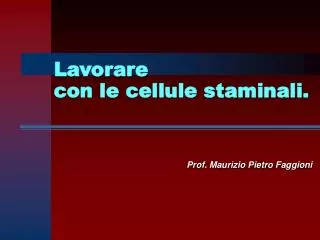 Prof. Maurizio Pietro Faggioni