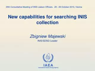 New capabilities for searching INIS collection