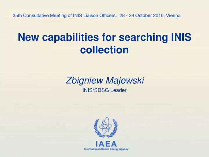 new capabilities for searching inis collection