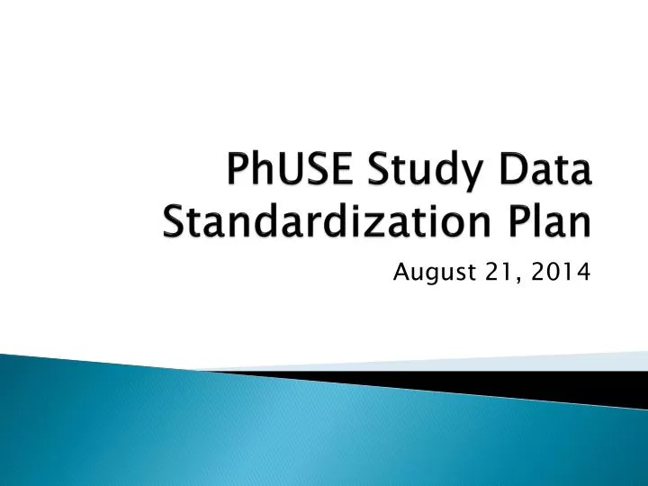 phuse study data standardization plan